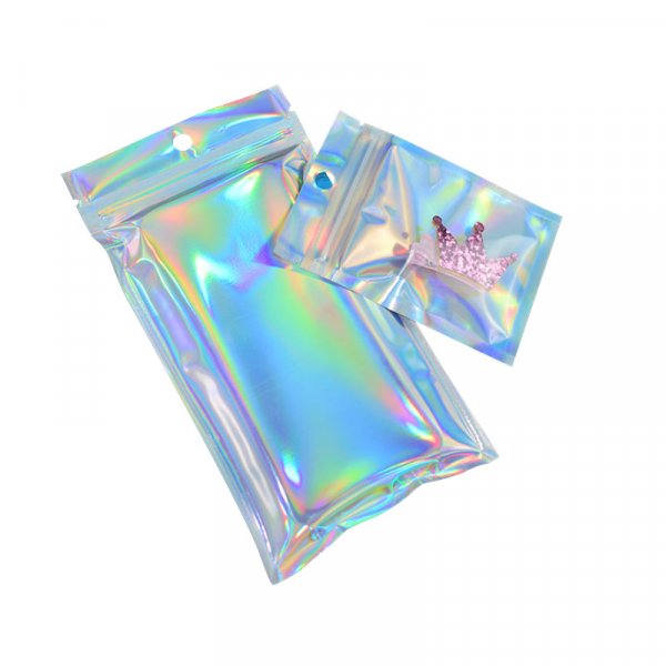 Holographic Stand Up Pouch/Bag with Zip Lock