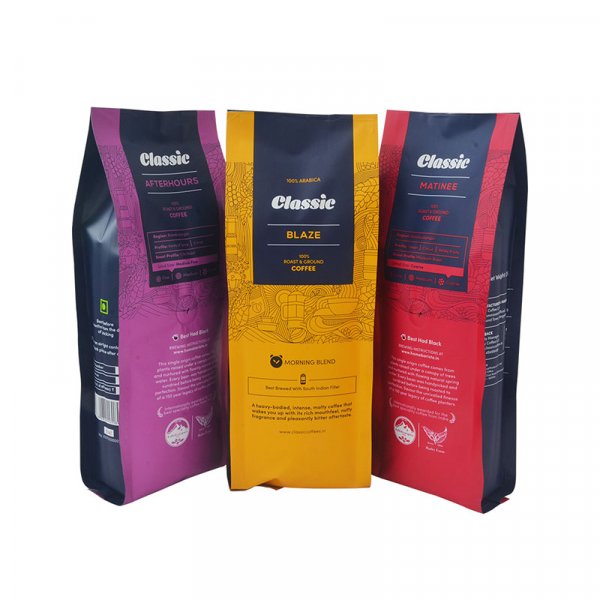 Quad Seal Bags For Coffee Packaging 