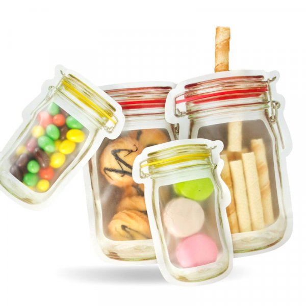 Plastic Laminated Mason jar pouch bag special Shaped Pouch for Cookie Candy