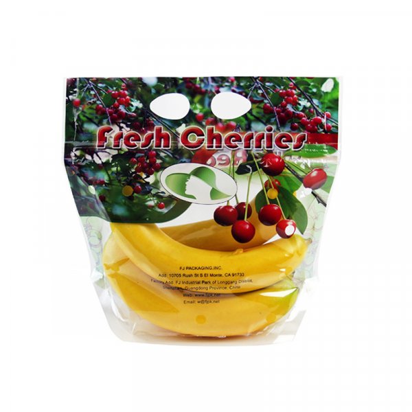  Anti fog fruit fresh package bags with stand up zipper handle fruit bag with air hole