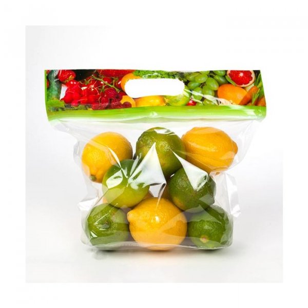 Produce Zip Handle Flat Bottom Bags with Vents