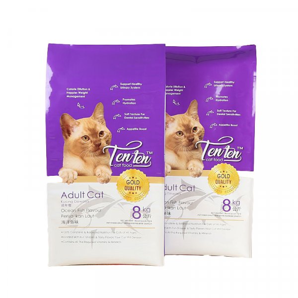 Slider zipper quad seal pet food packaging bag